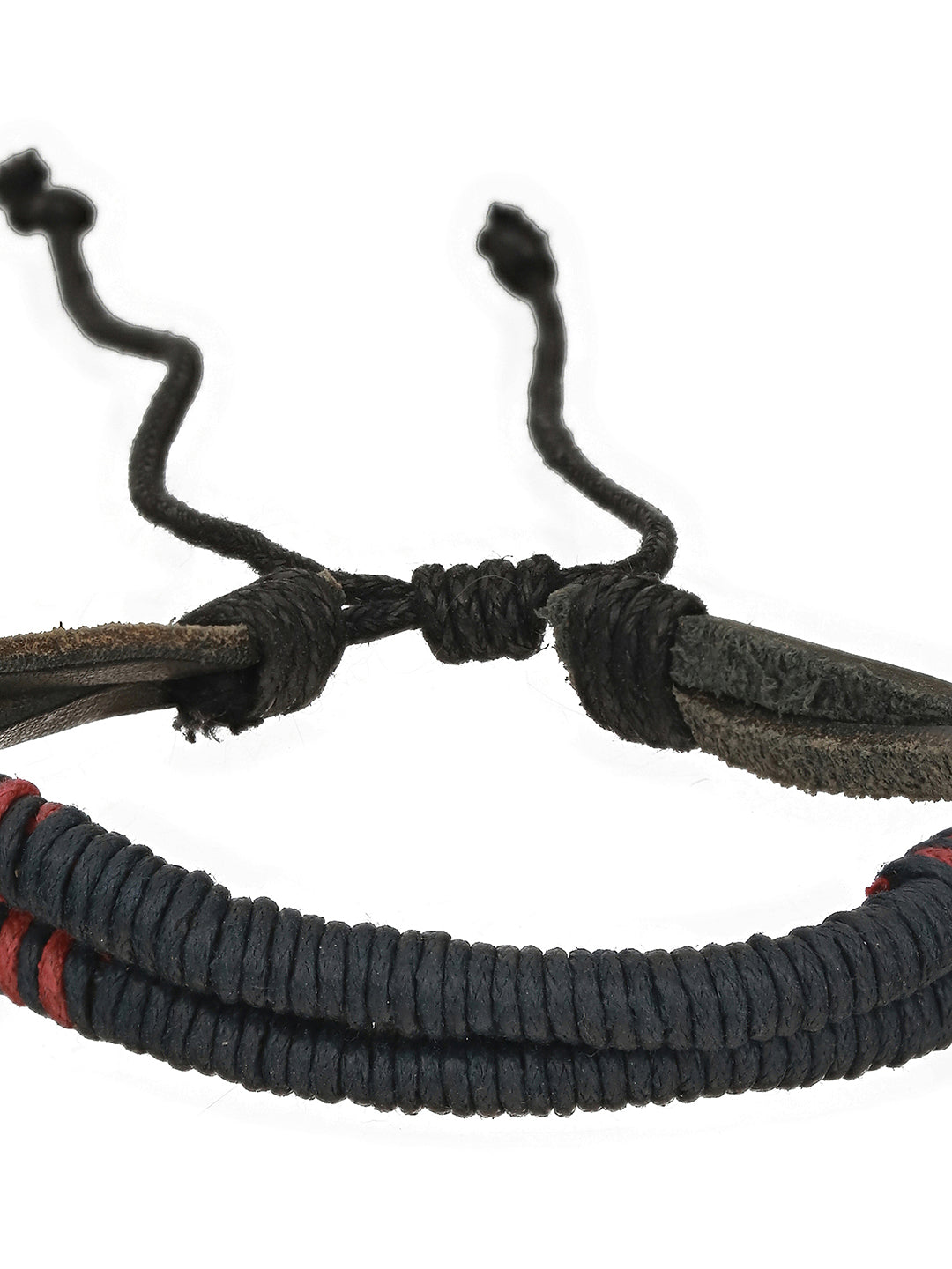Men Pack of 4 Black & Blue Multistrand Bracelets - Jazzandsizzle