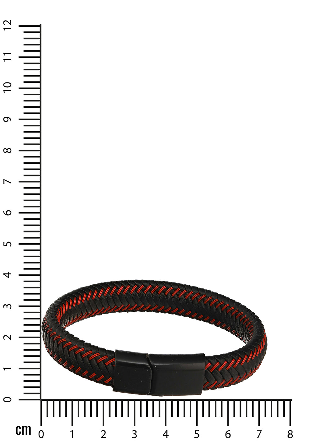 Men Black & Red Leather Wraparound Bracelet - Jazzandsizzle