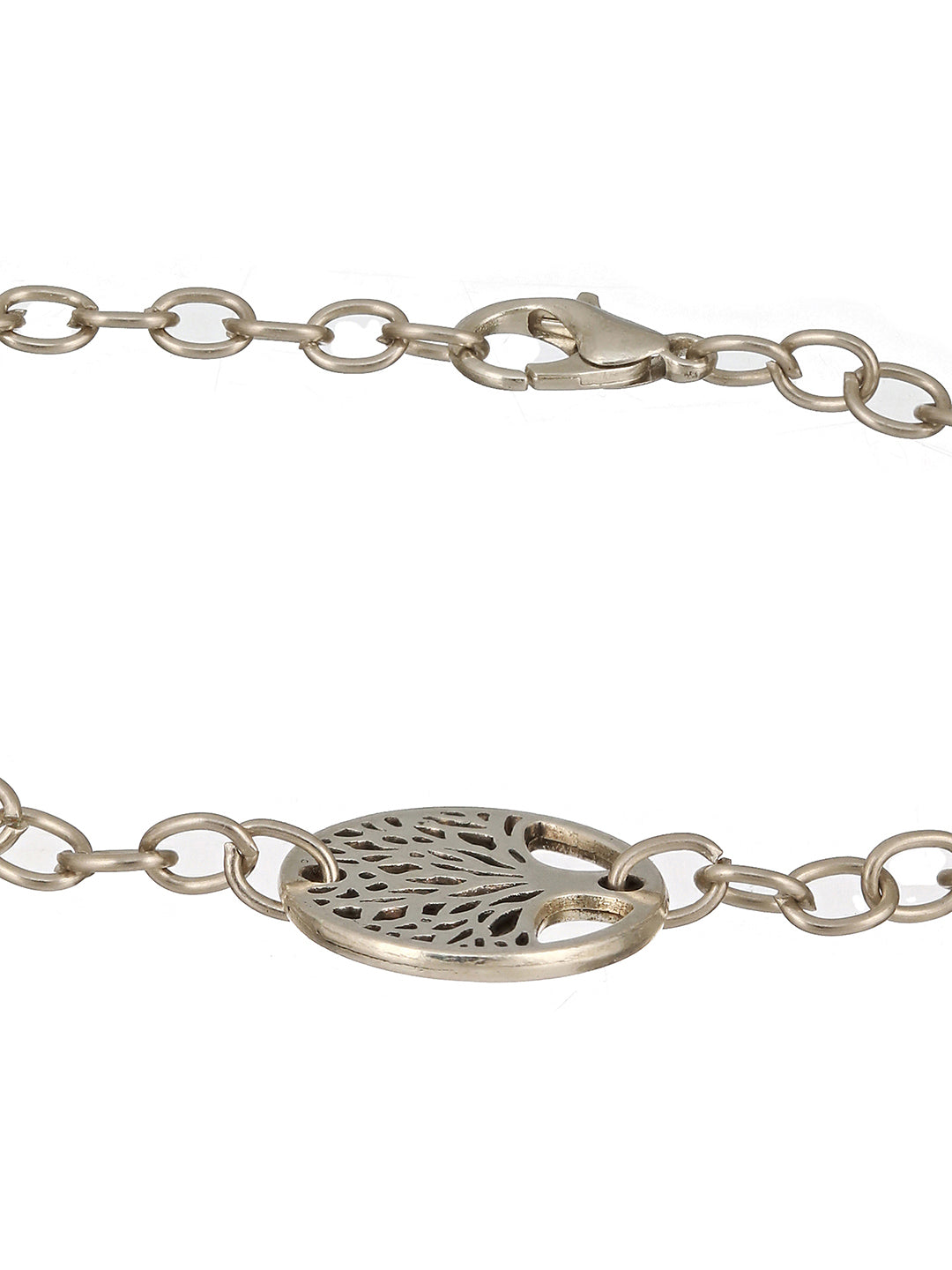 Men Silver-Toned Rhodium-Plated Pack of 2 Link Bracelet - Jazzandsizzle