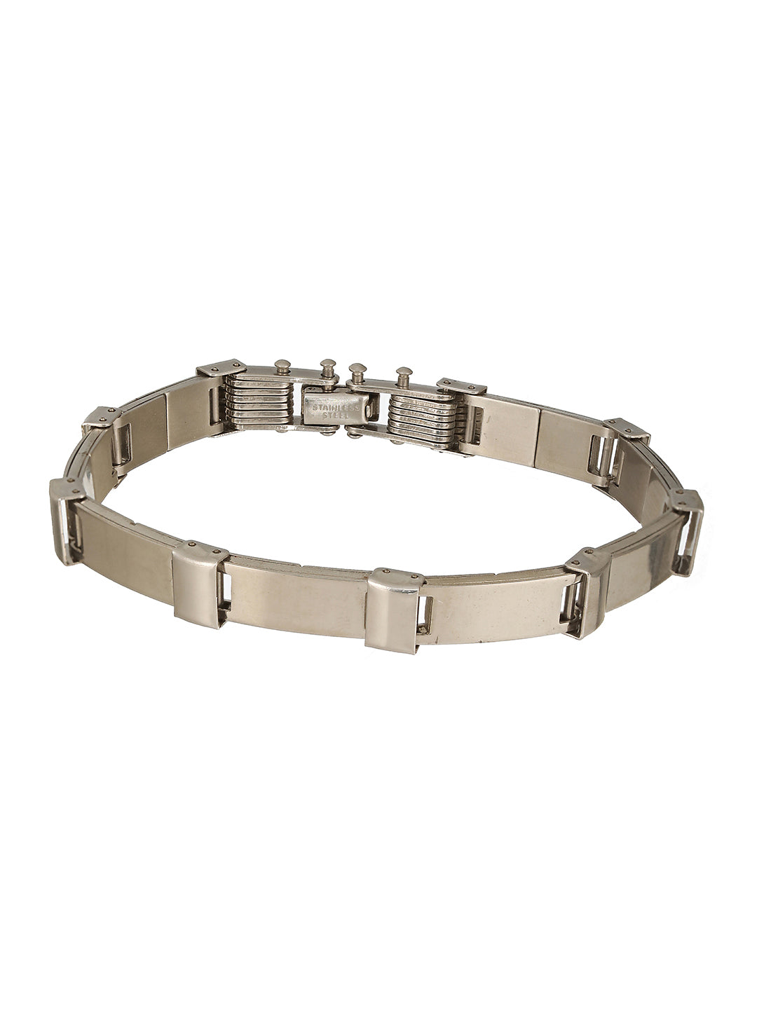 Men Silver Plated Link Bracelet - Jazzandsizzle