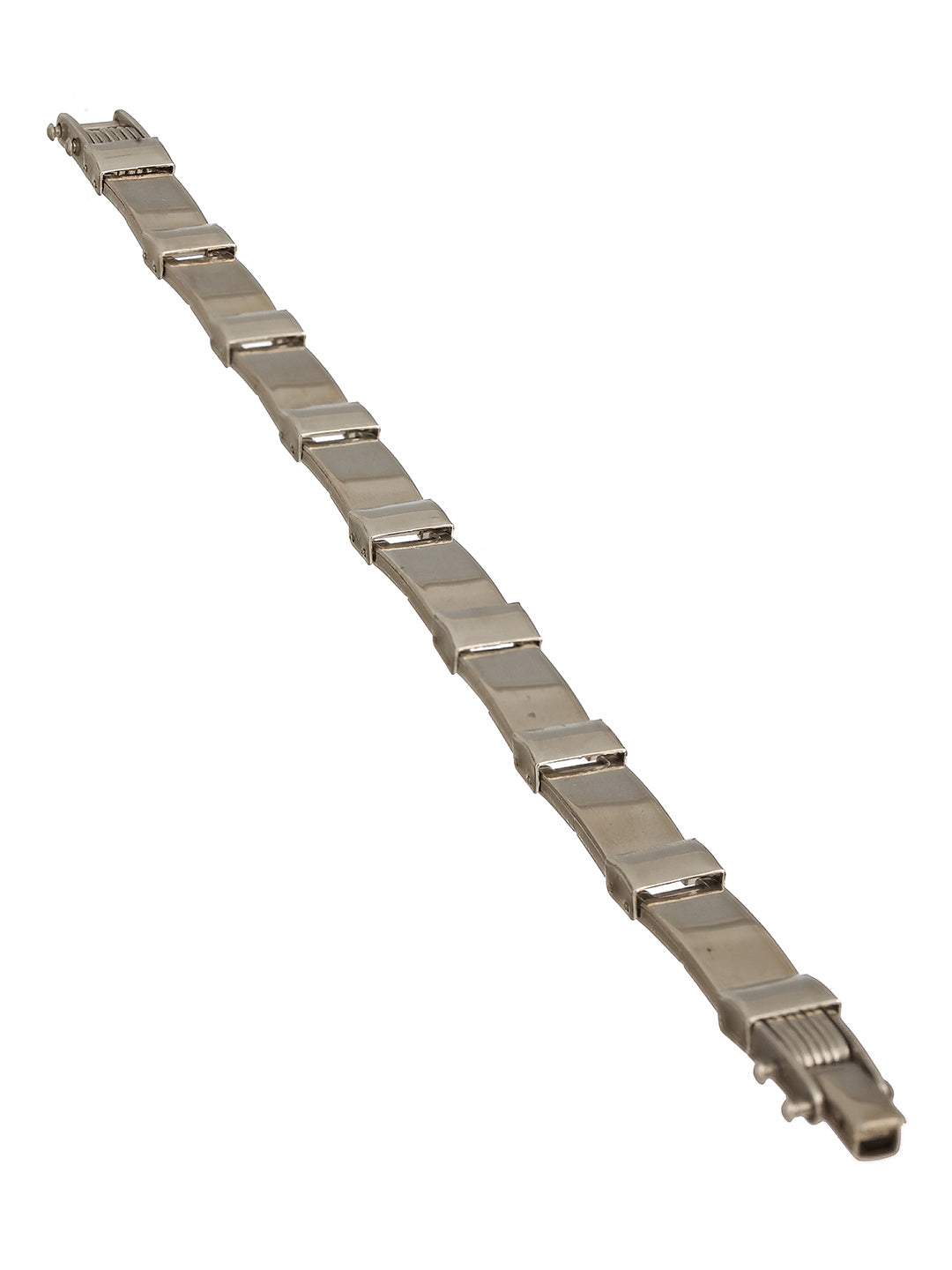 Men Silver Plated Link Bracelet - Jazzandsizzle