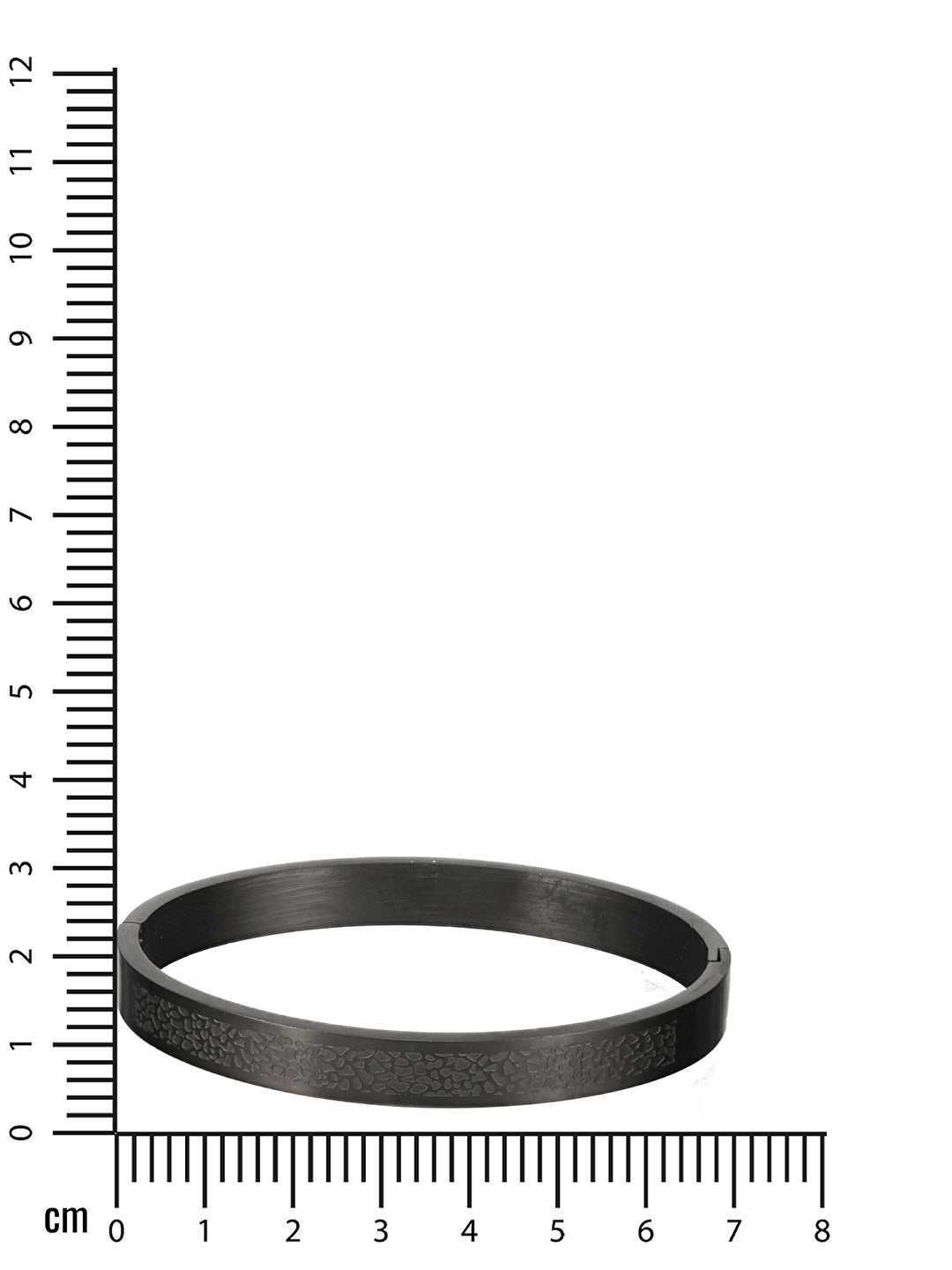 Men'S Black Stainless Steel Abstract Print Kada Bracelet