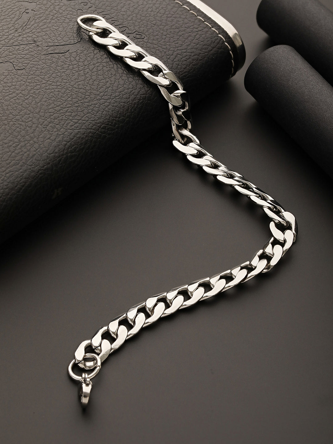 Men Silver-Plated Link Bracelet - Jazzandsizzle