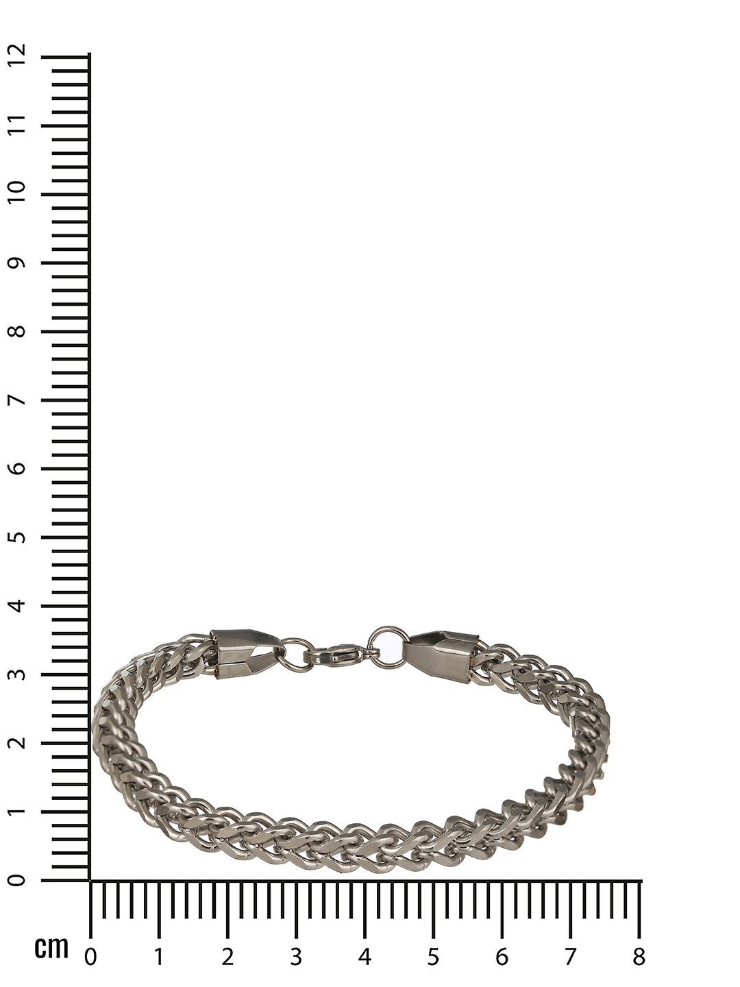 Men Silver-Toned Rhodium-Plated Link Bracelet - Jazzandsizzle