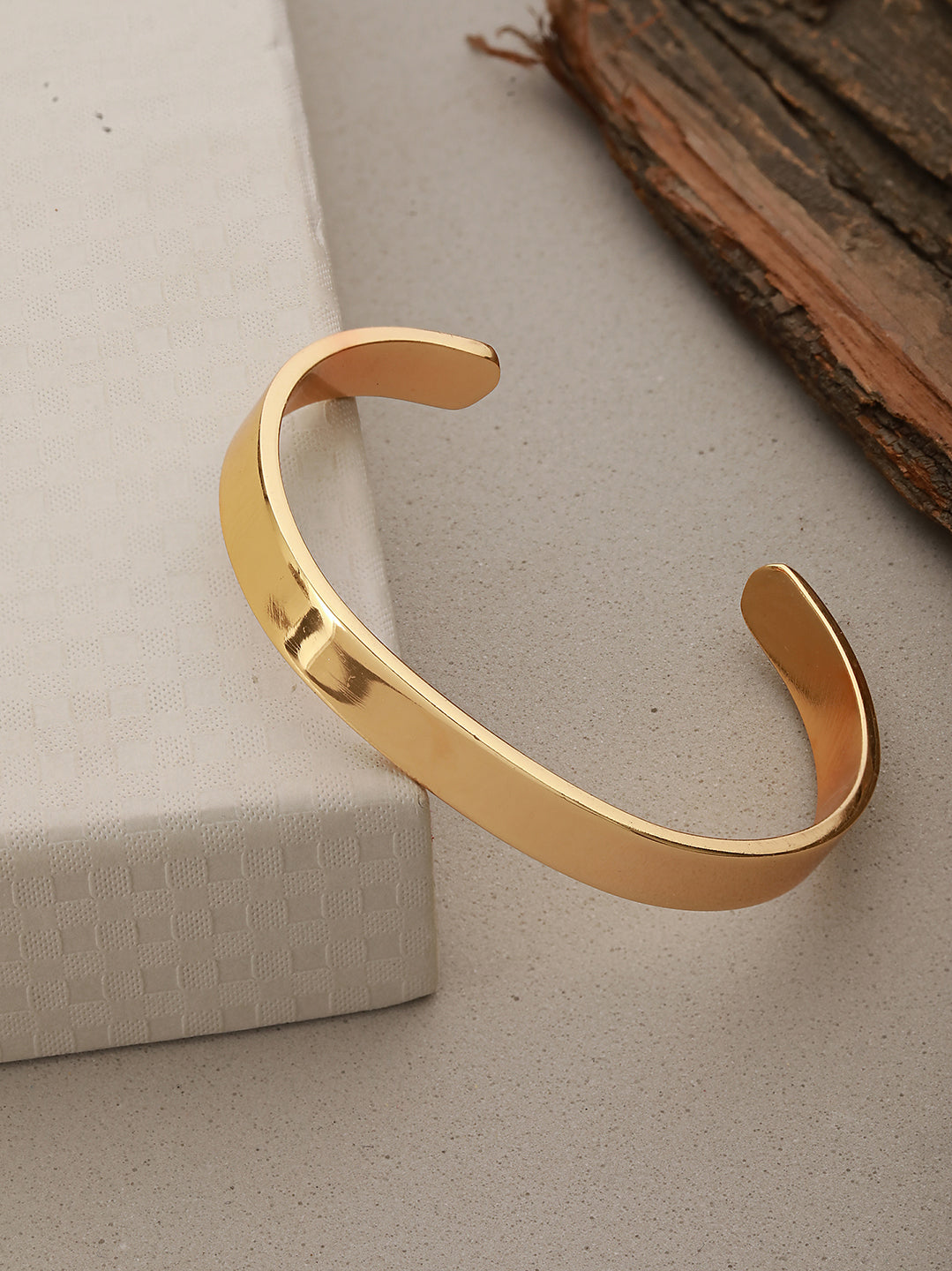 Men Gold-Toned Cuff Bracelet - Jazzandsizzle