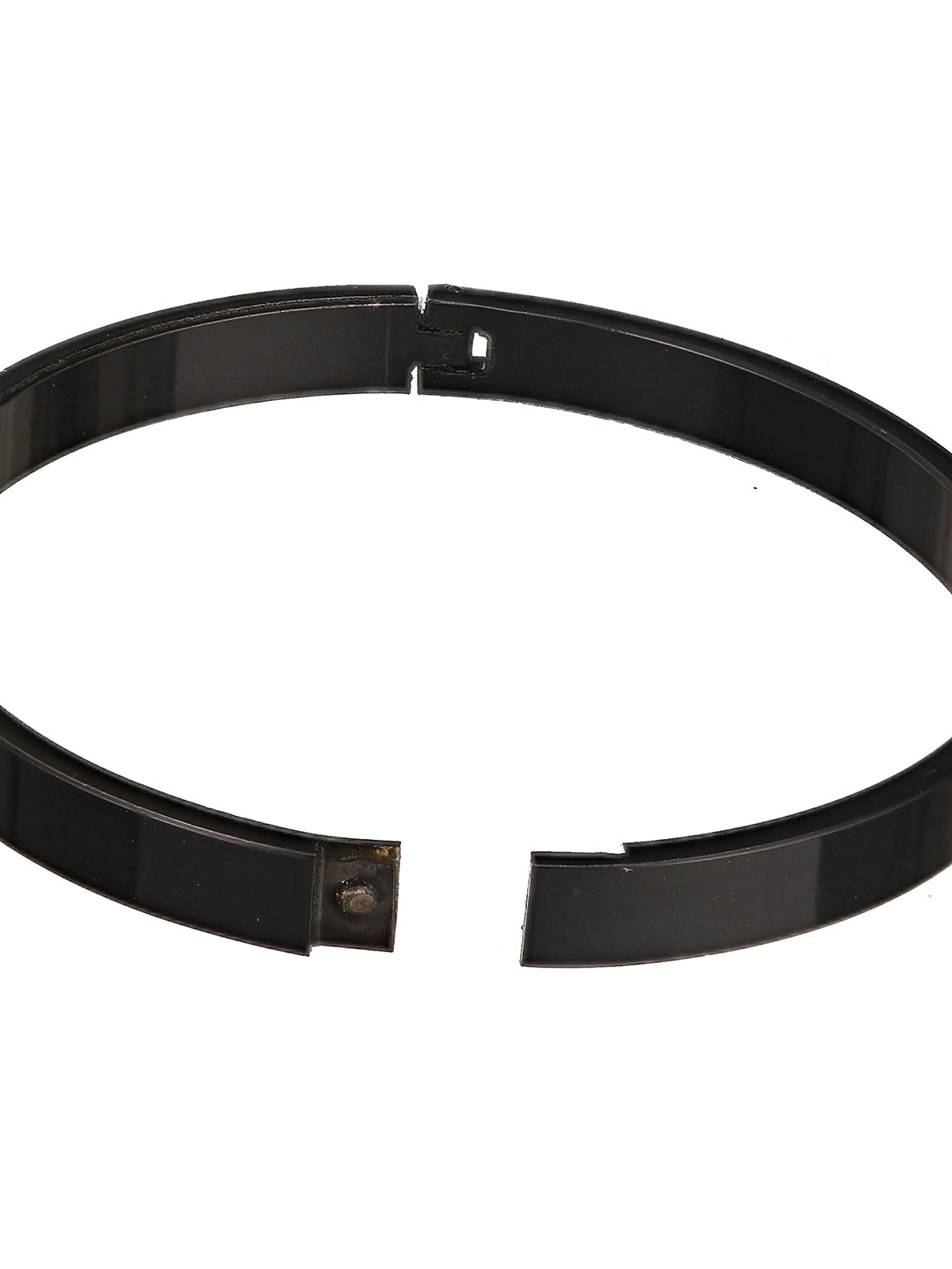 Men Black Stainless Steel Kada Bracelet - Jazzandsizzle