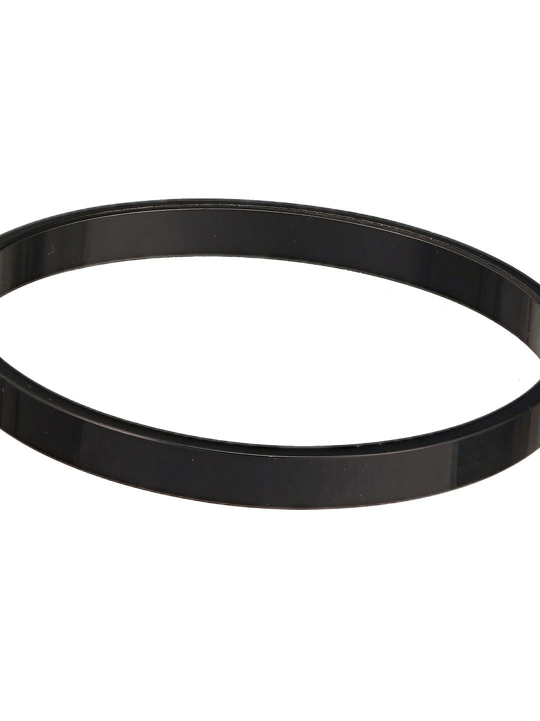 Men Black Stainless Steel Kada Bracelet - Jazzandsizzle