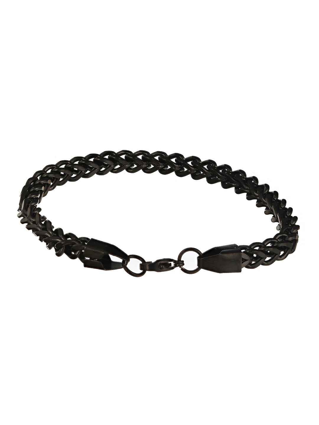 Men Black Rhodium-Plated Link Bracelet - Jazzandsizzle