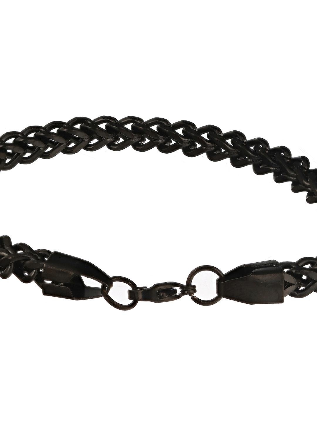 Men Black Rhodium-Plated Link Bracelet - Jazzandsizzle