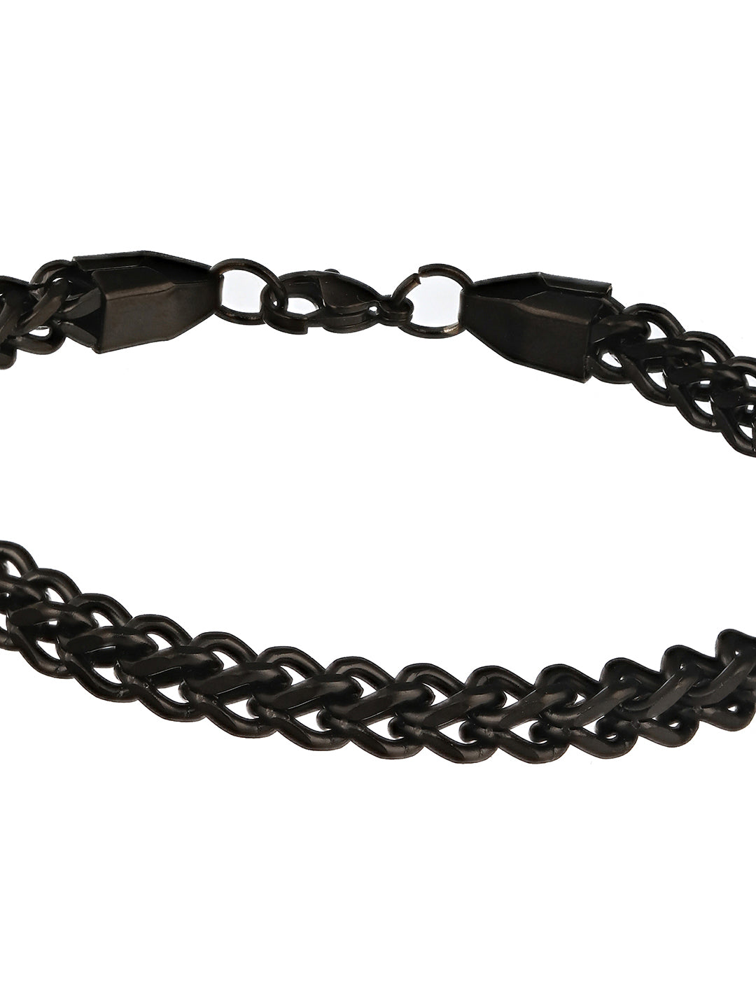 Men Black Rhodium-Plated Link Bracelet - Jazzandsizzle