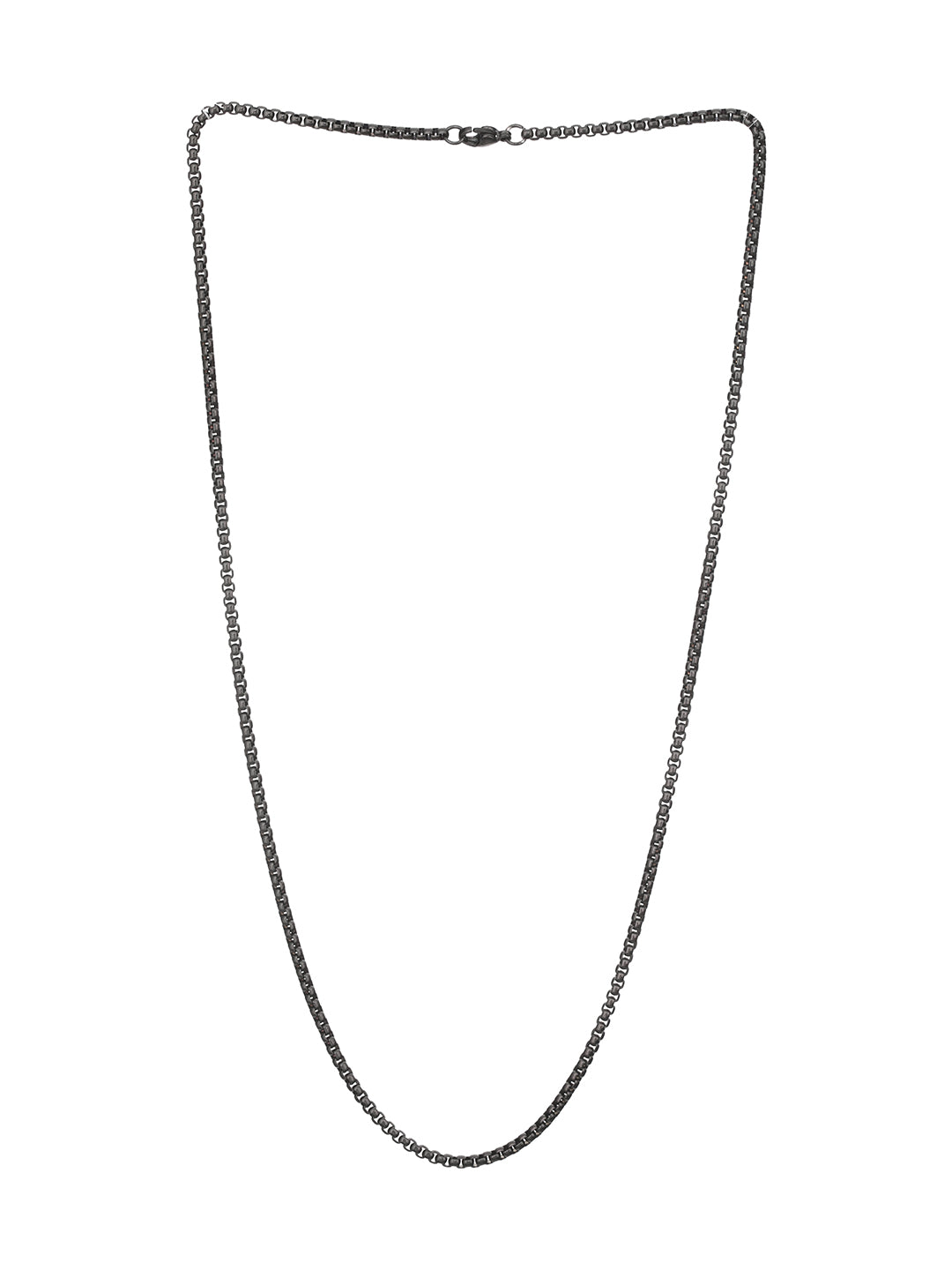 Jazz And Sizzle Men Black-Toned & Black Plated Stainless Steel Chain Necklace - Jazzandsizzle