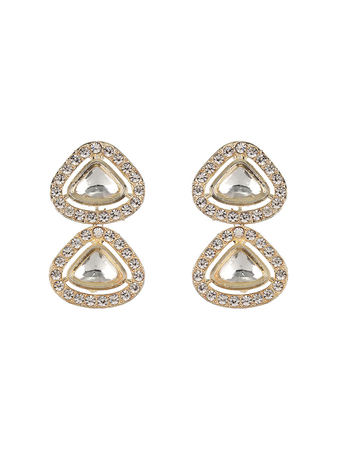 Jazz And Sizzle Traditional Polki & Kundan Studded Gold Plated Jewelry Set