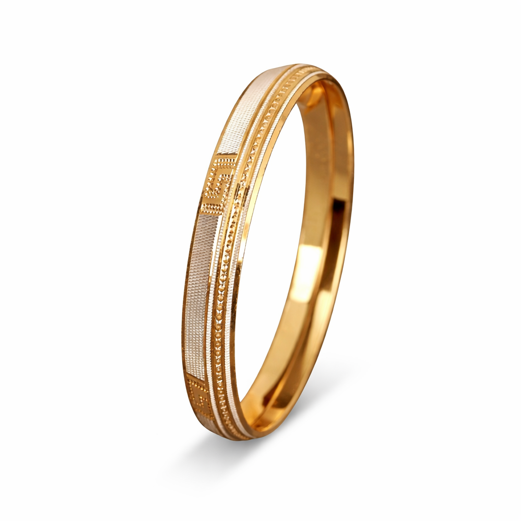 Men’s Anti-Tarnish Stainless Steel Gold Kada Bracelet