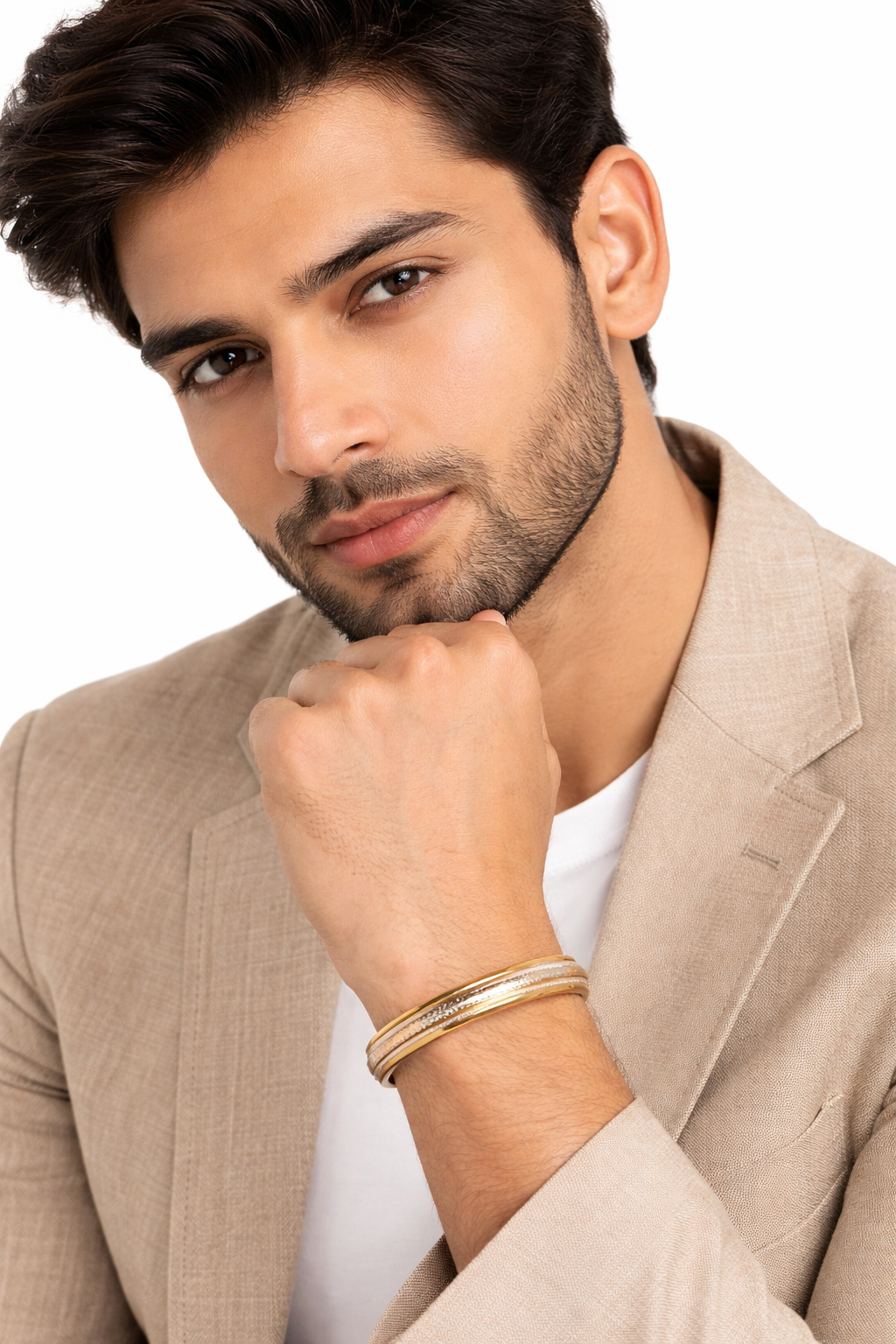 Men’s Anti-Tarnish Stainless Steel Gold Kada Bracelet