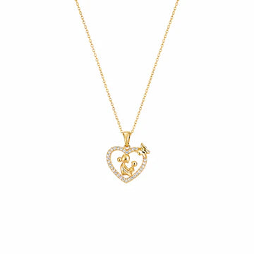 Mom & Baby Heart Charm Necklace