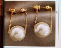 Gold-Plated Pearl Drop Earrings for Women & Girls