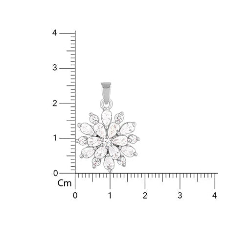 Jazz And Sizzle Rhodium Plated Heavenly Flower Pendant With Box Chain