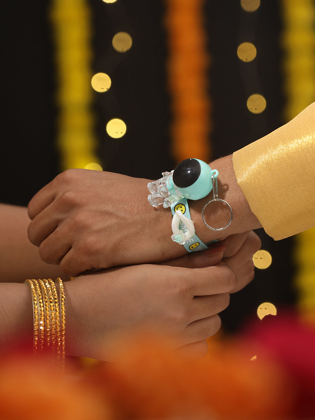 Set Of 2 Light Robot & Unicorn Band Kids Rakhi With Roli & Chawal