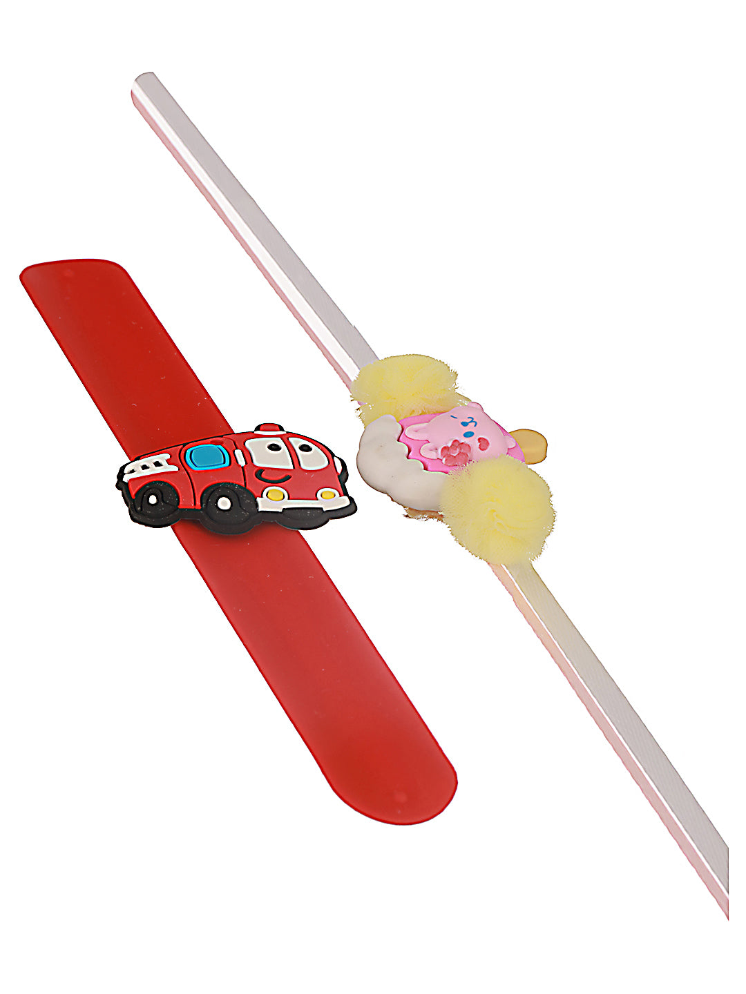 Set Of 2 Icecream & Bus Band Kids Rakhi With Roli & Chawal