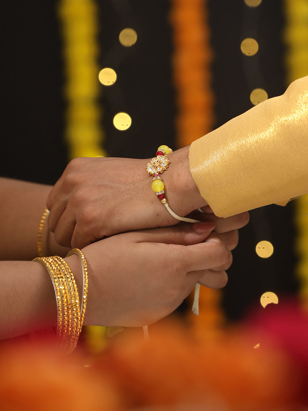 Jazz And Sizzle Unisex Set Of 3 Peacock Evil Eye Pearl Beaded Rakhi