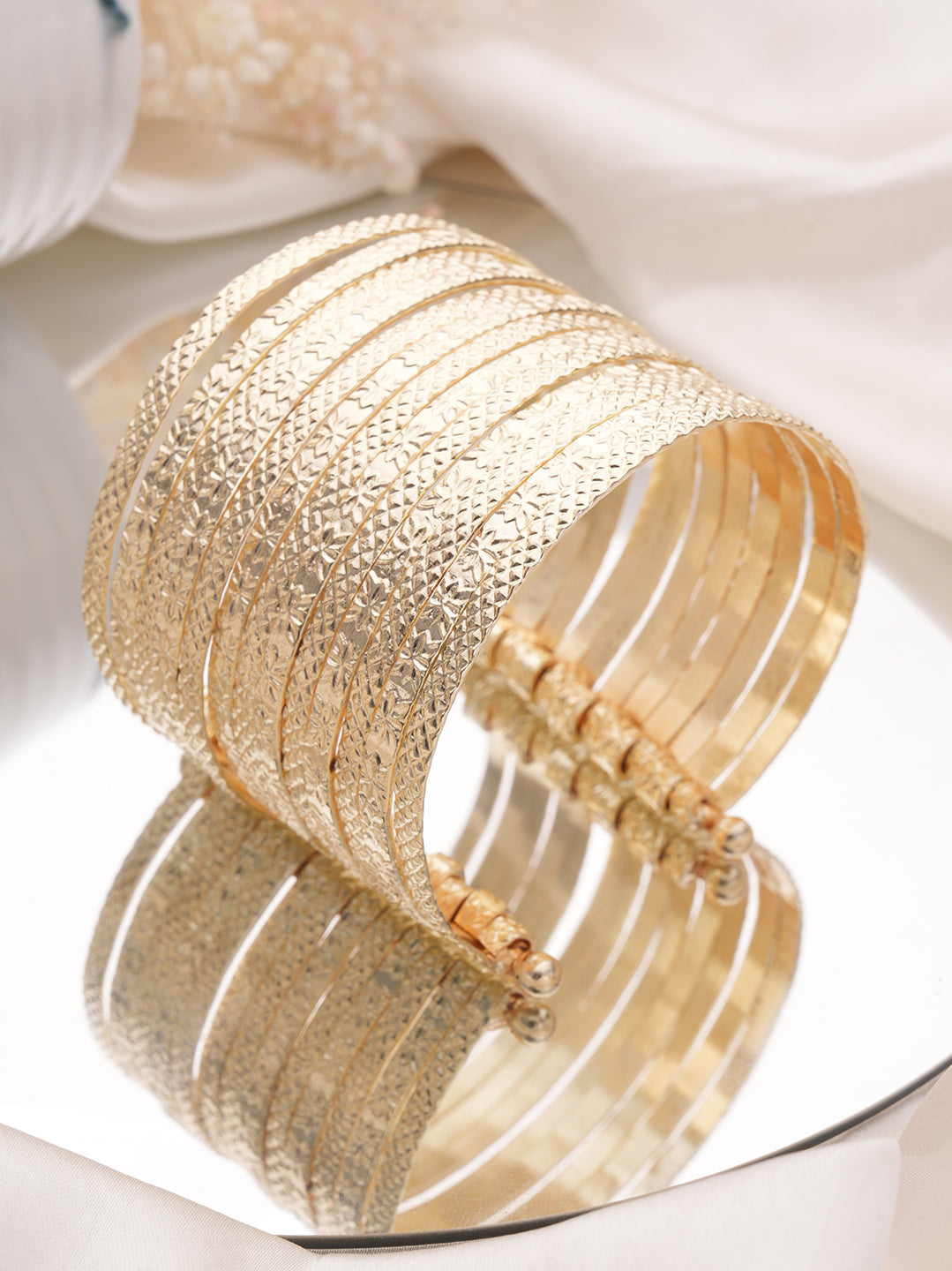 Gold Plated Stacking Bangle Style Bracelet