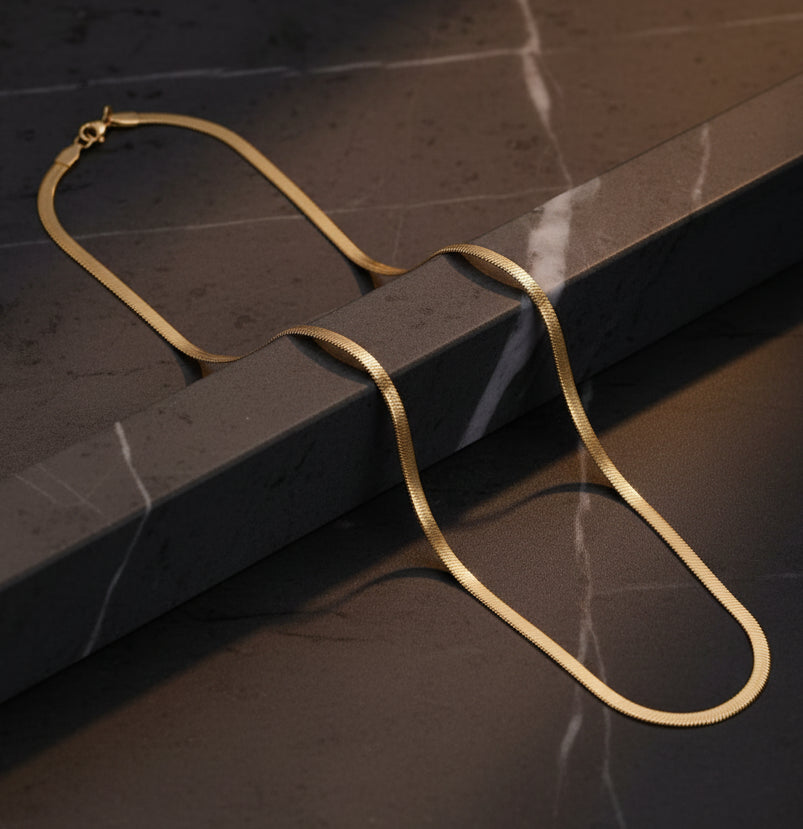 Jazz And Sizzle 18 KT Gold Plated Textured Chain For Men