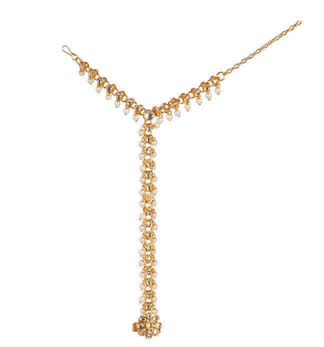 Gold Plated Kundan Studded Hanthphool/Hand jewellery