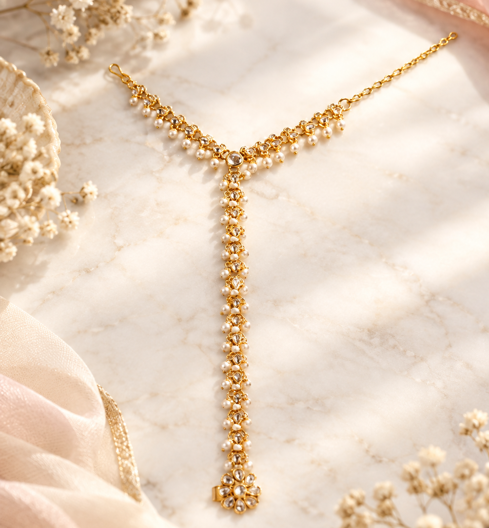 Gold Plated Kundan Studded Hanthphool/Hand jewellery