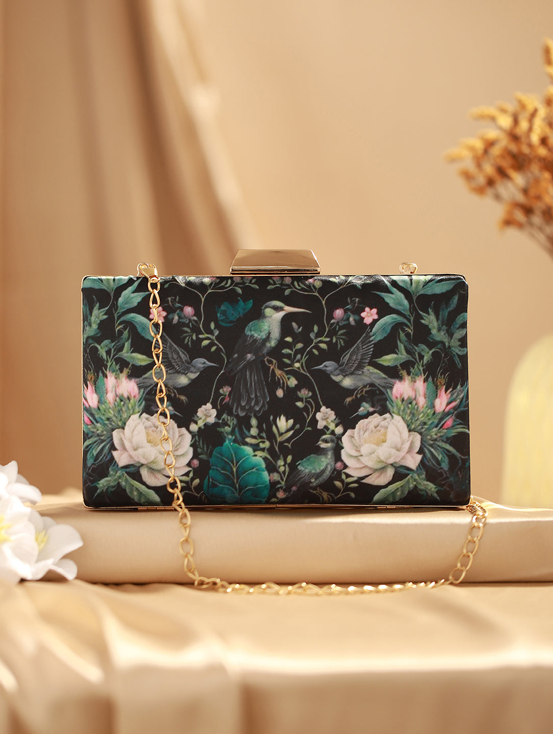 Floral Printed Box Clutch - Jazzandsizzle