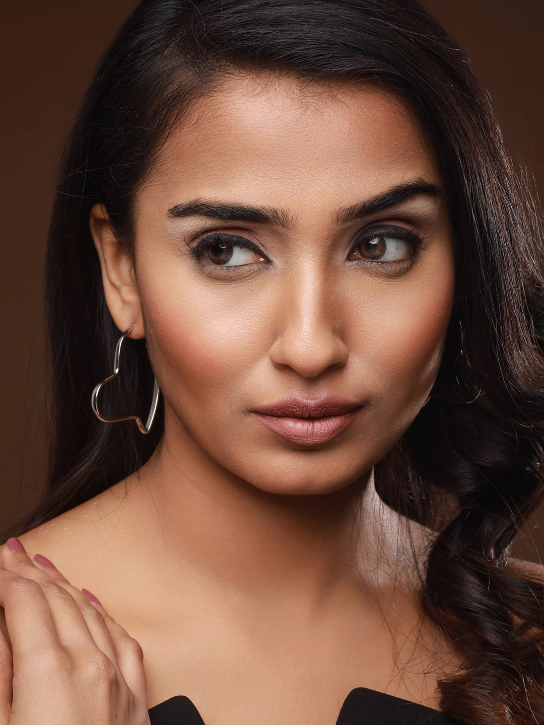 Silver-Plated Heart Shaped Hoop Earrings - Jazzandsizzle