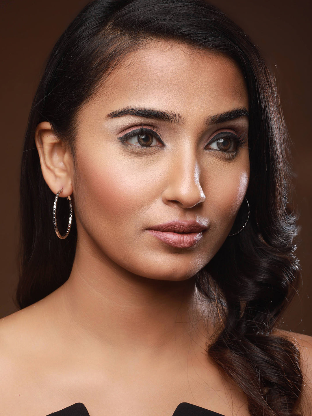 Silver-Plated Textured Circular Hoop Earrings - Jazzandsizzle