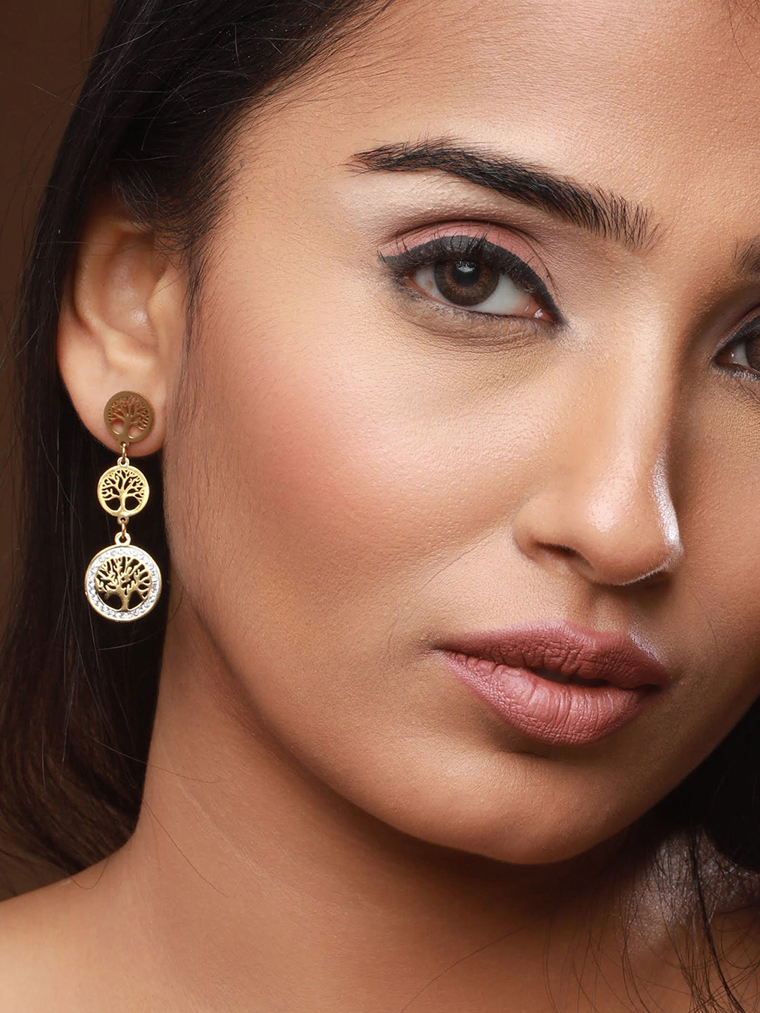 Gold-Plated Geometric Drop Earrings - Jazzandsizzle