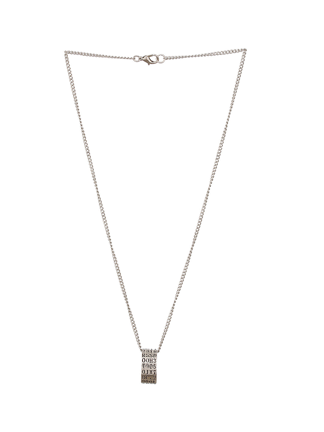 Jazz And Sizzle Men Silver-Plated Ring Pendant Chain - Jazzandsizzle