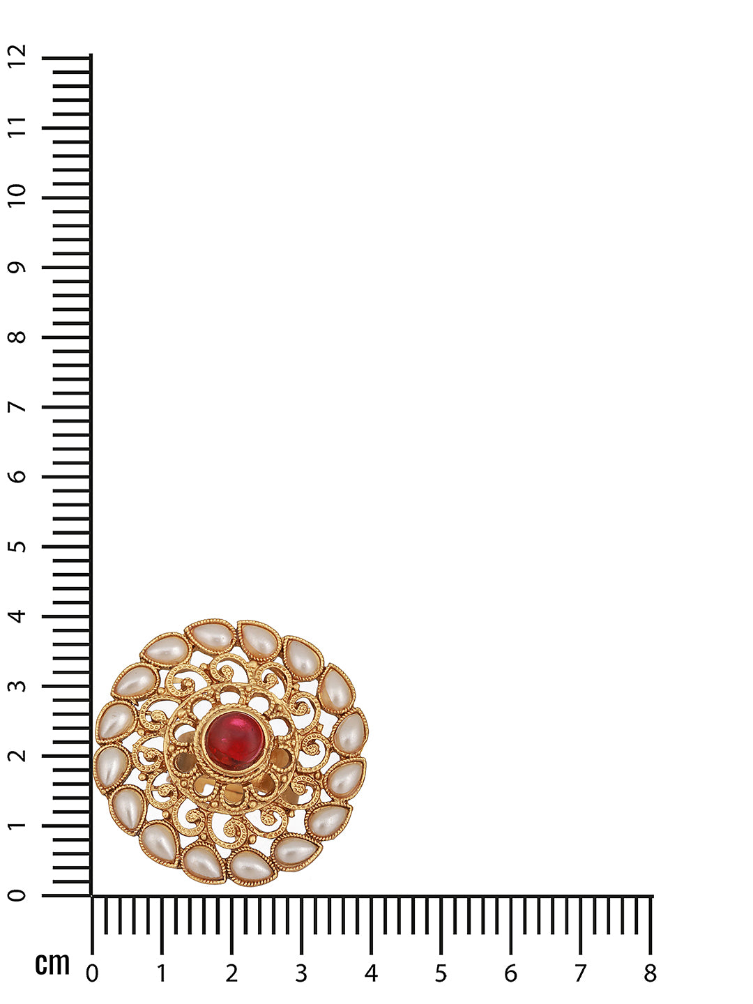 Jazz Abd Sizzle Gold Plated Red Stone Studded & Beaded Adjustable Finger Rings - Jazzandsizzle