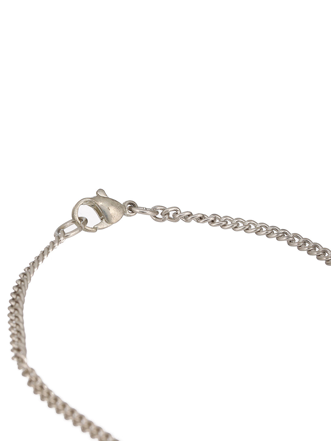 Jazz And Sizzle Men Silver-Plated Ring Pendant Chain - Jazzandsizzle