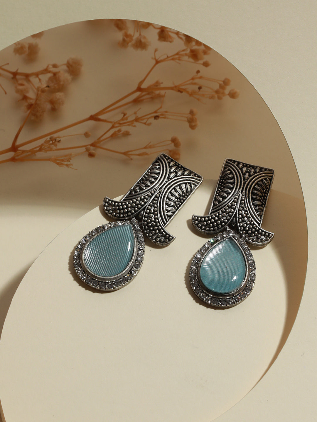 Oxidised Tear Drop Earrings - Jazzandsizzle