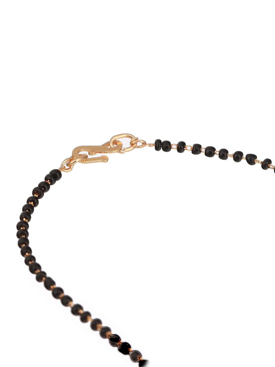 Rose Gold Plated American Diamond Studded & Beaded Mangalsutra - Jazzandsizzle