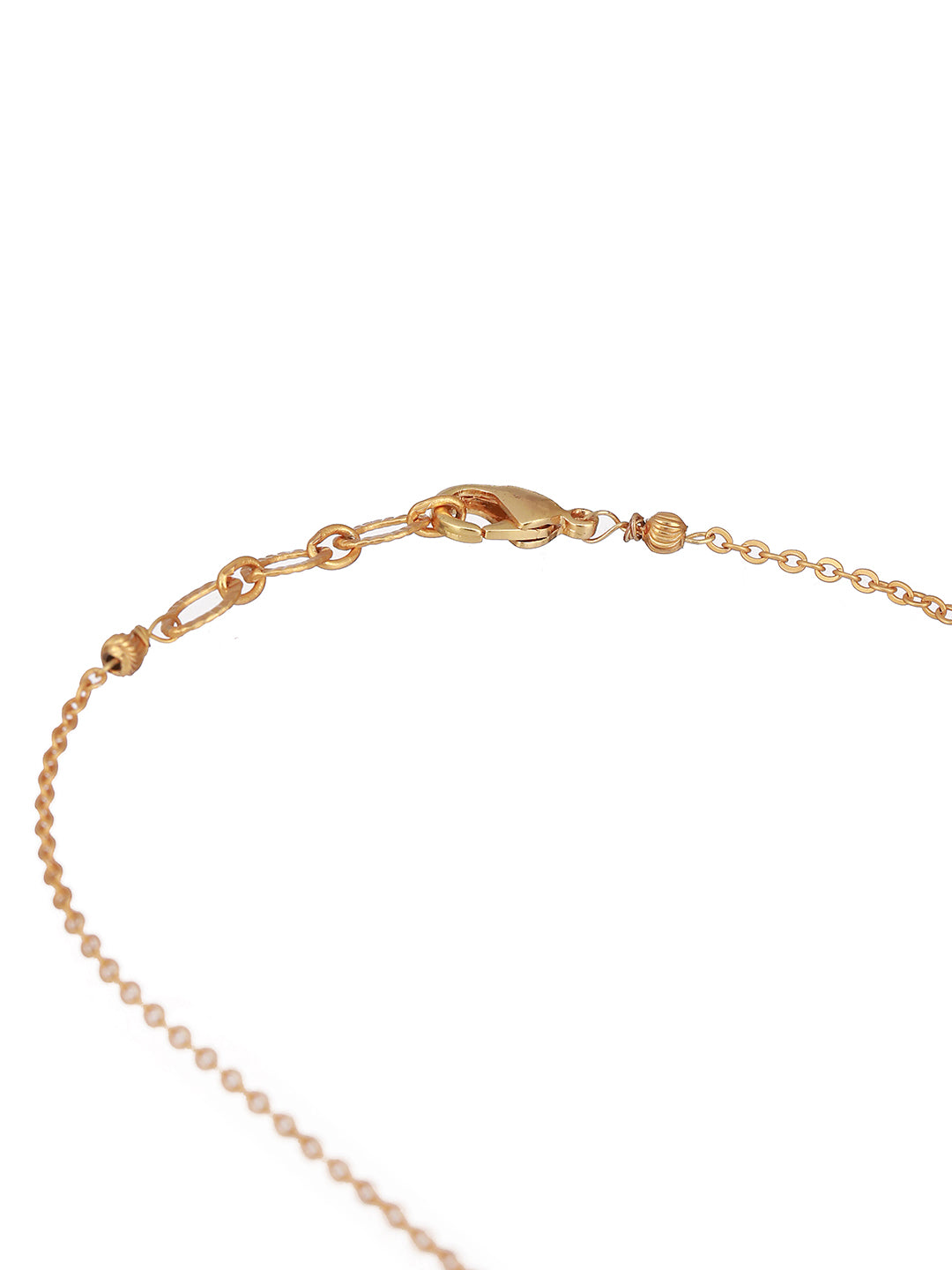 Jazz And Sizzle Gold-Plated Black & White CZ Stone-Studded Beaded Mangal sutra - Jazzandsizzle