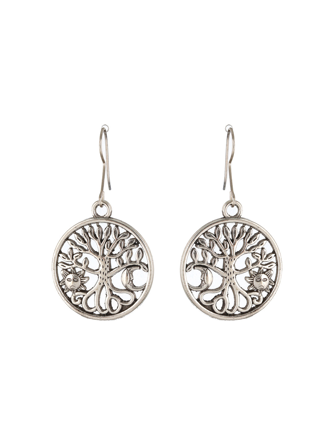 Set Of 2 Silver Plated Contemporary Drop Earrings - Jazzandsizzle