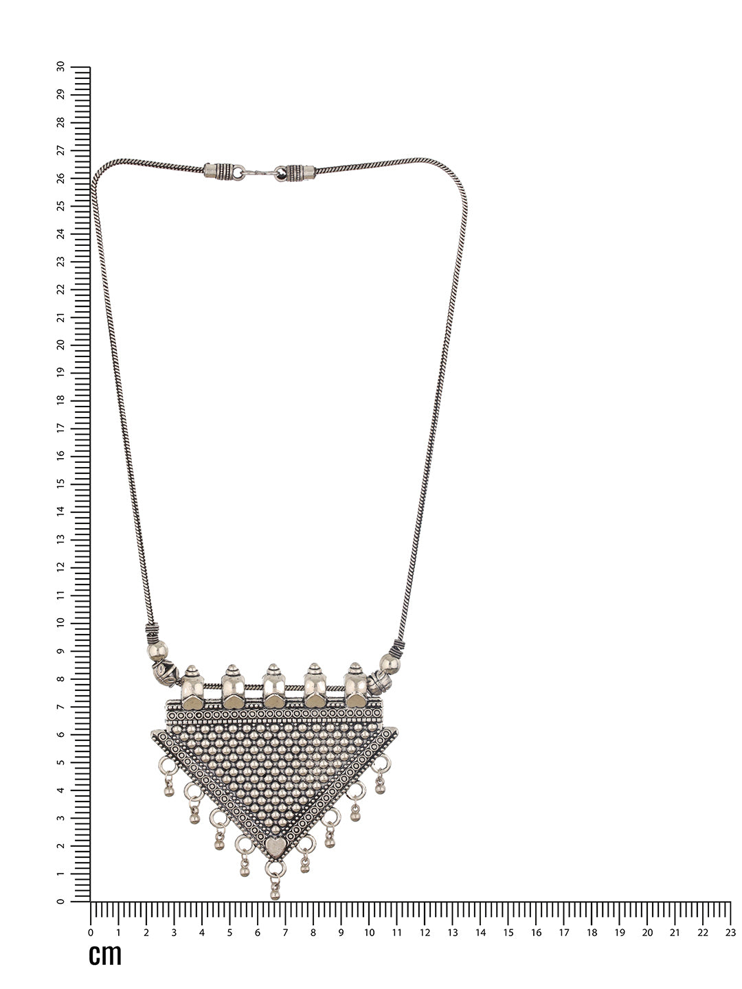 Silver Plated Triangle Shaped Oxidised Necklace - Jazzandsizzle