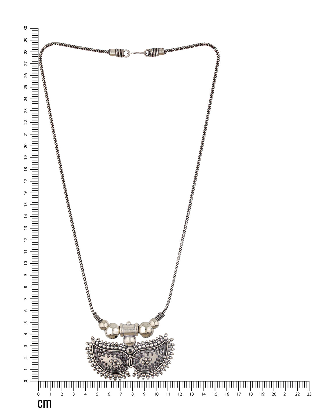 Silver Plated Leaf Shaped Oxidised Necklace - Jazzandsizzle