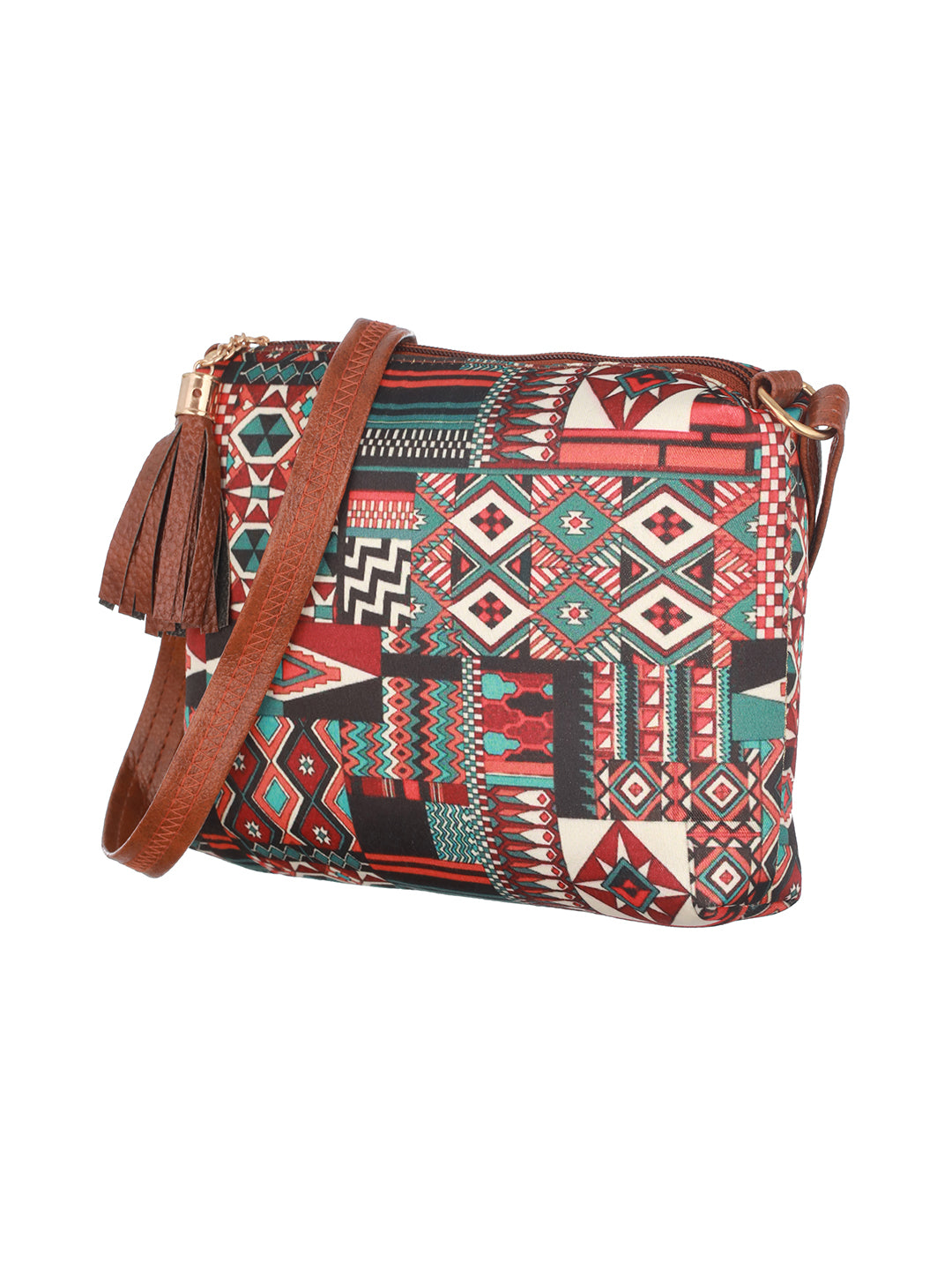Multicolored Abstract Printed Sling Bag - Jazzandsizzle