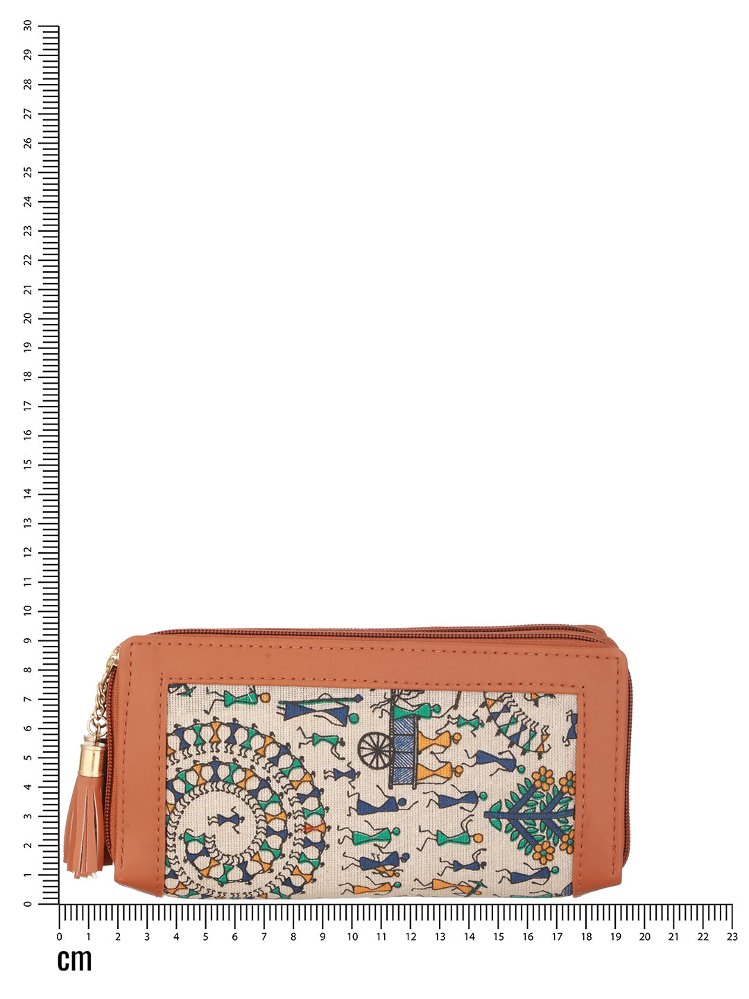 Women White & Blue Printed PU Zip Around Wallet - Jazzandsizzle