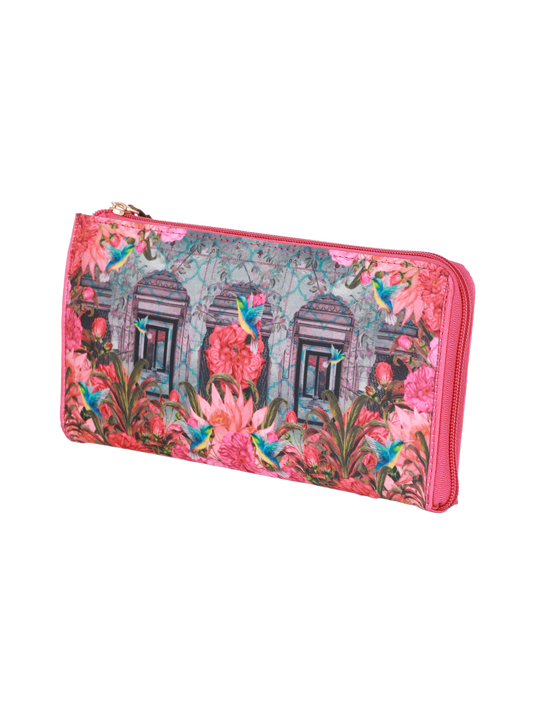 Floral Printed Zip Around Wallet - Jazzandsizzle