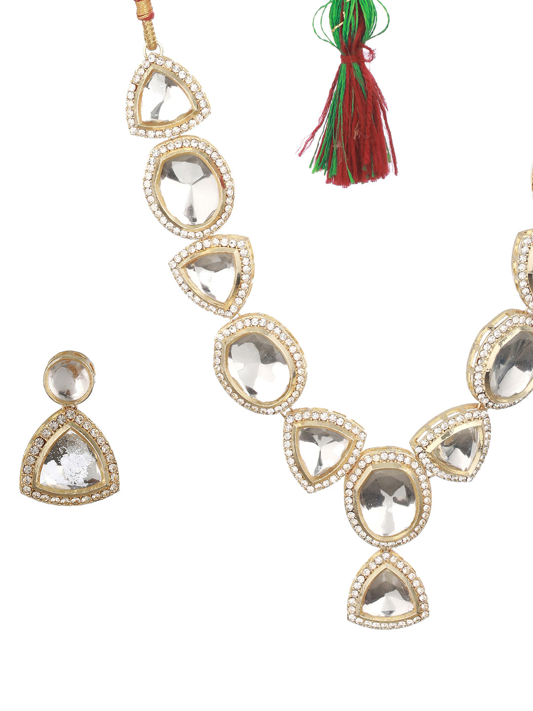 Silver-Plated CZ Stone-Studded Jewellery Set - Jazzandsizzle