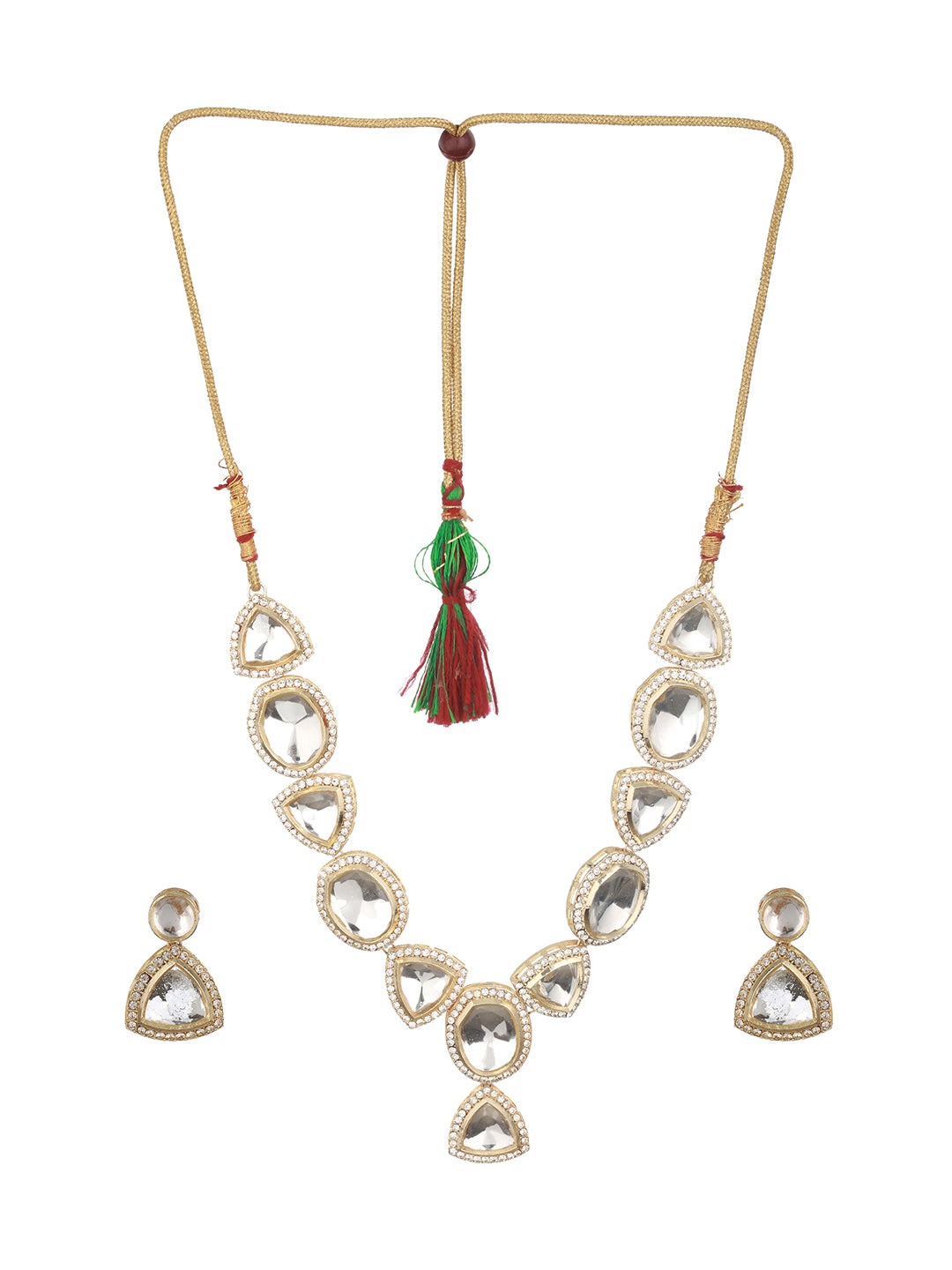 Silver-Plated CZ Stone-Studded Jewellery Set - Jazzandsizzle