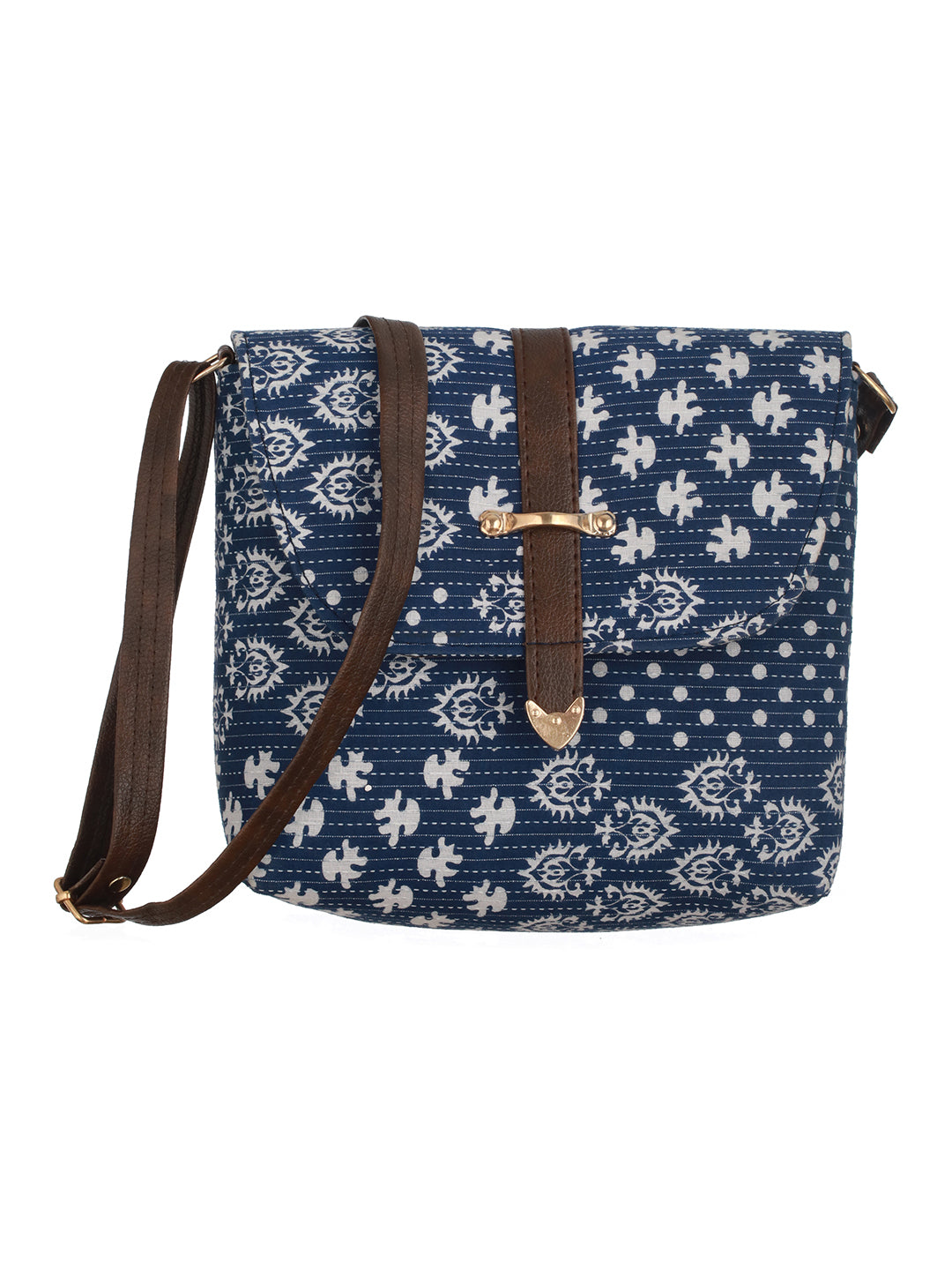 Ethnic Motifs Printed Structured Sling Bag - Jazzandsizzle