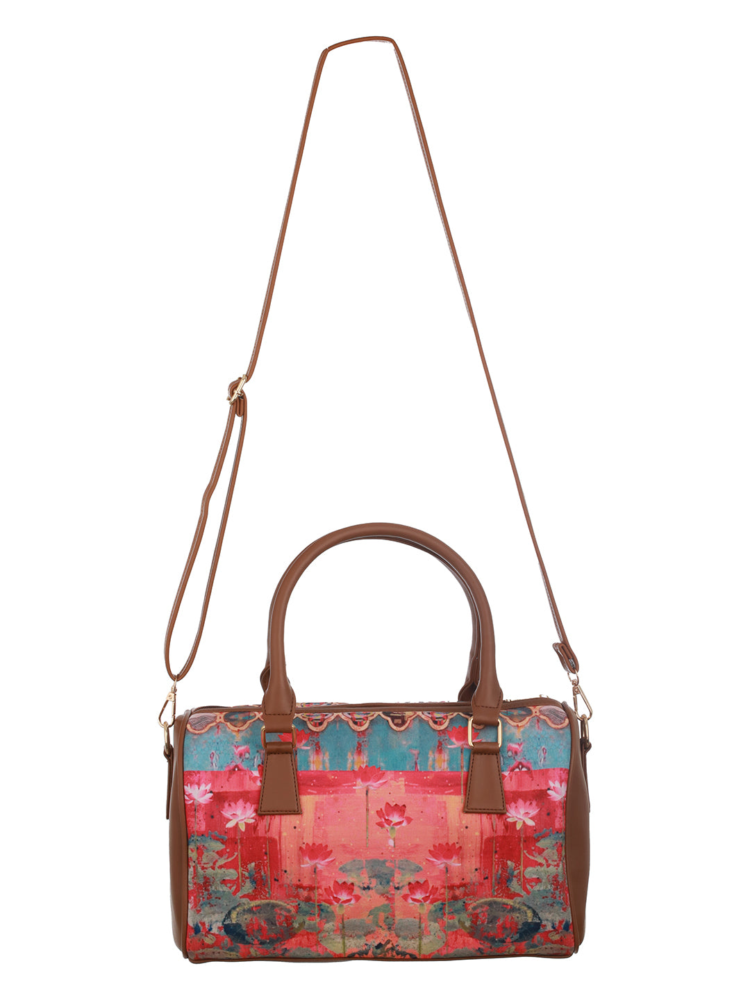 Ethnic Motifs Printed Structured Handheld Bag - Jazzandsizzle