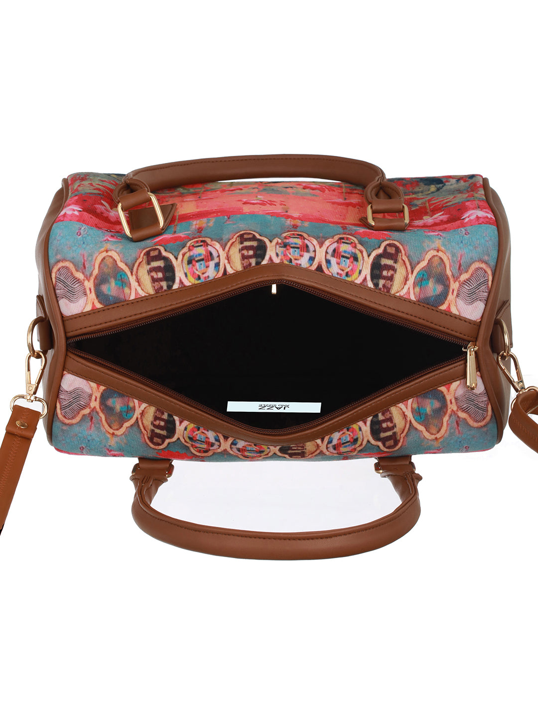 Ethnic Motifs Printed Structured Handheld Bag - Jazzandsizzle