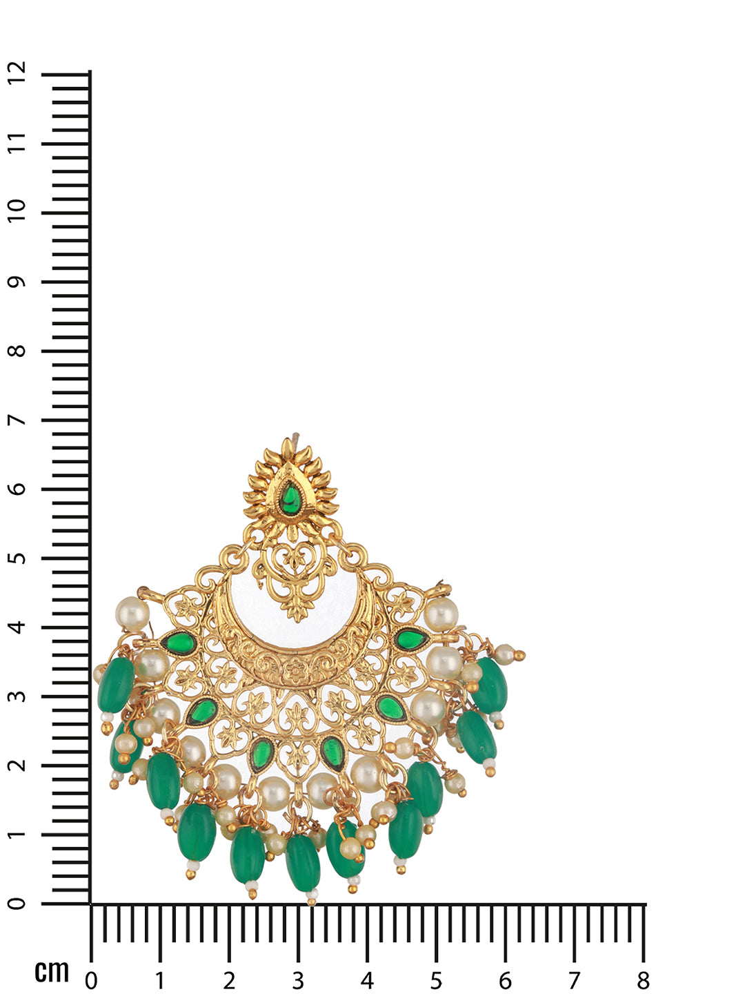 Jazz and Sizzle Gold-Plated Kundan Studded & Beaded Contemporary Chandballi Earrings